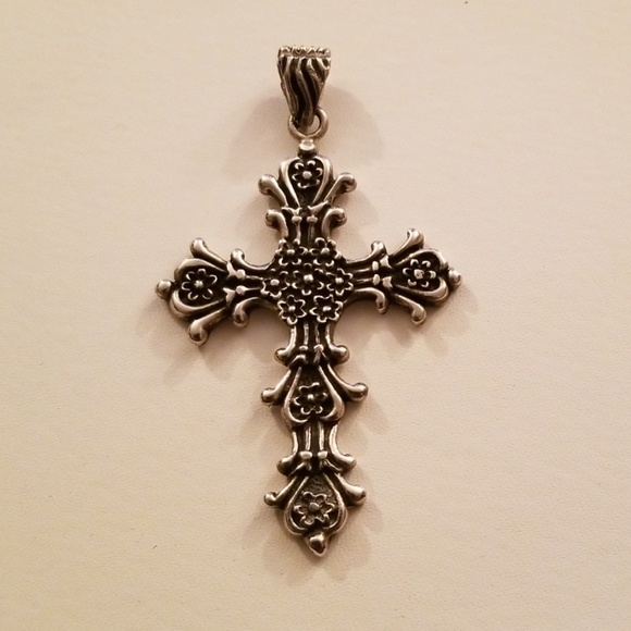 Jewelry - Large, Ornate Sterling Silver Cross Pendant